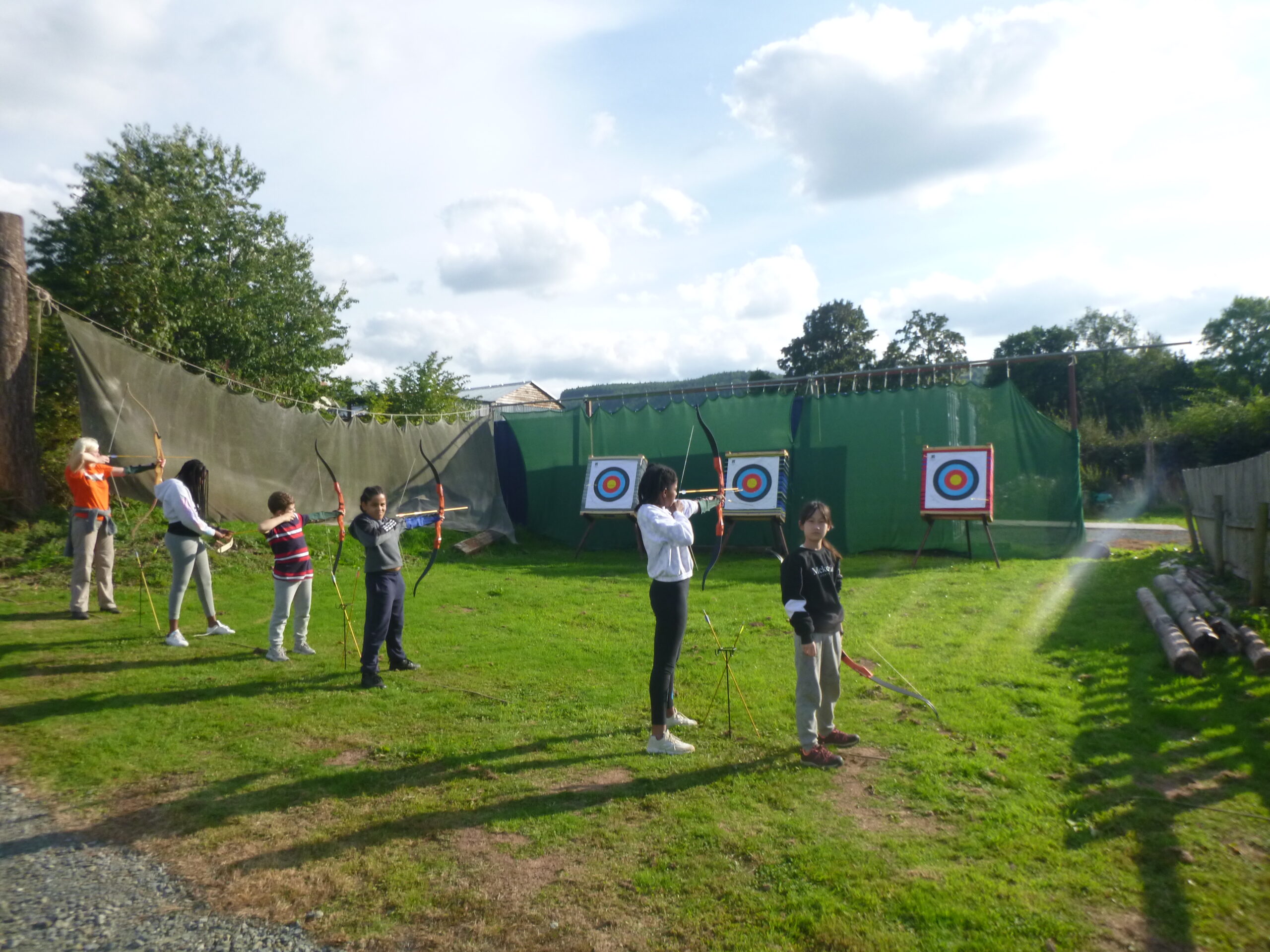 An archery session at Trewern